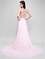 cheap Special Occasion Dresses-A-Line One Shoulder Court Train Chiffon Dress with Beading by TS Couture®