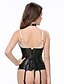 cheap Corsets &amp; Shapewear-Women&#039;s PU Lace Up Overbust Corset - Patchwork Black S M L / Erotic