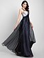 cheap Prom Dresses-A-Line Celebrity Style Prom Formal Evening Dress Spaghetti Strap Sleeveless Floor Length Organza with Lace