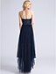 cheap Bridesmaid Dresses-A-Line Sweetheart Neckline Asymmetrical Satin / Tulle Bridesmaid Dress with Criss Cross / Ruched by LAN TING BRIDE® / Open Back