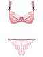 abordables Ensembles soutiens-gorge et culottes-Aux femmes Bonnet 3/4 Ensemble de Soutien-gorge &amp; Culottes Push-Up / Soutien-gorge en Dentelle / Ajustable - Couleur Pleine Coton Spandex Dentelle Noir Violet Rose