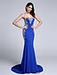 cheap Special Occasion Dresses-Mermaid / Trumpet Elegant &amp; Luxurious Beaded &amp; Sequin Formal Evening Dress Sweetheart Neckline Sleeveless Court Train Jersey with Crystals 2021