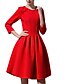 cheap Women&#039;s Dresses-Women&#039;s Party Mini Skater Dress - Solid Colored Ruffle Spring Black Red