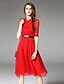 cheap Women&#039;s Pants-Ewheat® Women&#039;s Stand 1/2 Length Sleeve Midi Dress-H2500