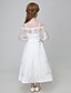 זול שמלות לילדות פרחים-נשף באורך הקרסול שמלה לנערת הפרחים  - פוליאסטר טול שרוול ארוך רצועות ספגטי עם אפליקציות על ידי LAN TING BRIDE®