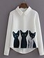 voordelige Damesblouses en -shirts-Dames Street chic Print Overhemd Uitgaan Overhemdkraag / Lente