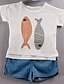 abordables T-shirts et chemisiers pour filles-Tee-shirts Fille de Imprimé Décontracté / Quotidien Coton Eté Blanc / Gris