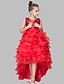 cheap Flower Girl Dresses-Ball Gown Asymmetrical Flower Girl Dress - Organza / Satin / Sequined Sleeveless Jewel Neck with Sequin / Bow(s) by LAN TING Express