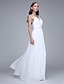 זול שמלות שושבינה-מעטפת \ עמוד רצועות ספגטי עד הריצפה שיפון שמלה לשושבינה  עם פרטים מקריסטל על ידי LAN TING BRIDE®