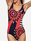 cheap Women&#039;s Swimwear &amp; Bikinis-Women&#039;s Swimwear Bikini Swimsuit Print Red Halter Neck Bathing Suits Floral