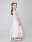 cheap Flower Girl Dresses-Ball Gown Ankle Length Flower Girl Dress - Polyester Tulle Long Sleeves Spaghetti Straps with Appliques by LAN TING BRIDE®