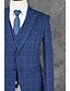 cheap Suits-Blue Stripe Slim Fit Polyester Suit - Notch Single Breasted Two-buttons