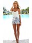 cheap Women&#039;s Jumpsuits &amp; Rompers-Women&#039;s Holiday Romper - Print, Lace / Summer / Backless