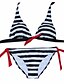 זול בגדי ים נשים-בגדי ריקוד נשים בגדי ים ביקיני בגד ים שחור אדום קולר בגדי ים / 2 חלקים / 2 חלקים
