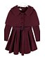 cheap Sets-Girls&#039; Dresswear Daily Solid Colored Long Sleeve Short Dress Clothing Set Wine