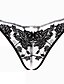 abordables Panties-Mujer Cortado Sexy Tanga Jacquard Media cintura Negro M L XL