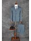 お買い得  スーツ-グレー 縞柄 スリムフィット ポリエステル スーツ - ノッチドラペル シングルブレスト 一つボタン