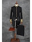 voordelige Pakken-Zwart Effen Standaard pasvorm Polyester Pak - Mandarijn Kraag Single Breasted Meer Knoops / Suits