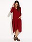 cheap Women&#039;s Dresses-Women&#039;s Casual Cotton Loose / Swing Dress - Solid Colored Asymmetrical V Neck