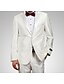 baratos Butões de Punho-Branco Sólido Fino Lã Terno - Notch / Paletó Comum 2 Botões / Suits
