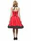 cheap Vintage Dresses-Women&#039;s Lace up Party Vintage A Line Dress - Polka Dot Solid Colored Backless Pleated Halter Neck All Seasons Cotton Black Red S M L XL