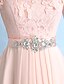 cheap Bridesmaid Dresses-Sheath / Column Scoop Neck Floor Length Chiffon / Lace Bridesmaid Dress with Crystals by