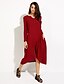 cheap Women&#039;s Dresses-Women&#039;s Casual Cotton Loose / Swing Dress - Solid Colored Asymmetrical V Neck