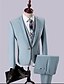 cheap Suits-Sky Blue Solid Colored Slim Fit Polyester / Rayon(T / R) Suit - Notch Single Breasted One-button / Suits