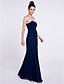 cheap Bridesmaid Dresses-Sheath / Column Bridesmaid Dress Sweetheart Sleeveless Elegant Floor Length Chiffon with Criss Cross