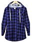 cheap Women&#039;s Jackets-Women&#039;s Daily Street chic Large Size Slim Spring Jackets Plaid Hooded Long Sleeve