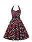 זול שמלות וינטאג&#039;-בלי בטנה קולר עד הברך דפוס, מנוקד - שמלה גזרת A וינטאג&#039; ליציאה בגדי ריקוד נשים / פרחוני