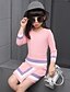 cheap Sets-Girls&#039; 3D Striped Clothing Set Long Sleeve Spring Fall Winter Stripes Rayon Casual Daily