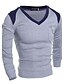 cheap Men&#039;s Sweaters &amp; Cardigans-Men&#039;s Casual / Daily Simple Color Block Long Sleeve Regular Pullover Sweater Jumper, V Neck Spring / Fall Wool Navy Blue / Gray