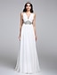 Χαμηλού Κόστους Νυφικά Φορέματα-Φορεματα για γαμο Γραμμή Α Λαιμόκοψη V Κανονικοί ιμάντες Ουρά Σιφόν Νυφικά φορέματα Με Κρυσταλλάκια Που καλύπτει 2023