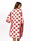 baratos Blusas de mulher-# Feminino Decote Redondo 1/2 Comprimento da luva Sweater &amp; Cardigan Vermelho-0523