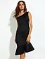 cheap Women&#039;s Dresses-Women&#039;s Ruffle Party Simple Bodycon Dress - Solid Colored Off Shoulder Summer Black Red M L XL