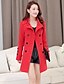 cheap Women&#039;s Coats &amp; Trench Coats-Women&#039;s Daily Basic Plus Size Coat, Solid Colored Brown / Navy Blue / Red XXL / XXXL / 4XL