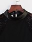 preiswerte Weste-Damen T Shirt Jacquard Rundhalsausschnitt Grau Schwarz Täglich Wochenende Spitze Bekleidung Baumwolle / Langarm