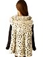 cheap Women&#039;s Coats &amp; Trench Coats-Women&#039;s Plus Size /  Party/Cocktail Sexy / Simple Fur Coat,Leopard Hooded Sleeveless Fall / Winter White Acrylic Thick