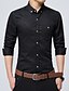 cheap Men&#039;s Shirts-Men&#039;s Solid Casual / Work / Formal / Plus Size ShirtCotton / Polyester Long Sleeve Black / Blue / Red / White