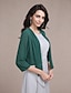 cheap Wedding Guest Wraps-Shawls Bolero Ladies Elegant Casual Daily 3/4 Length Sleeve Chiffon Wedding Guest Wraps With Pure Color For Wedding Spring &amp; Summer