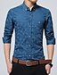 cheap Men&#039;s Shirts-Men&#039;s Solid Casual / Work / Formal / Plus Size ShirtCotton / Polyester Long Sleeve Black / Blue / Red / White