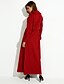 cheap Women&#039;s Coats &amp; Trench Coats-Women&#039;s Trench Coat Maxi Coat Shirt Collar Jacket Long Sleeve Red Blue Emerald