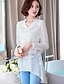 voordelige Damesblouses en -shirts-Dames Eenvoudig Schattig Lente Herfst Blouse,Formeel Werk Effen V-hals Lange mouw Polyester Dun