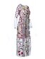 cheap Maxi Dresses-Women&#039;s Casual/Daily Vintage Chinoiserie Sheath Lace Dress,Floral Round Neck Maxi Long Sleeves Polyester Fall High Rise Inelastic