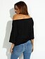cheap Women&#039;s T-shirts-Women&#039;s T-shirt Solid Colored Backless Tops Casual Boat Neck White Black