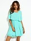 cheap Plus Size Dresses-Women&#039;s Plus Size Butterfly Sleeves Loose / Chiffon Dress - Solid Colored Cut Out / Ruffle
