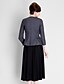 זול שמלות לאם הכלה-גזרת A שמלה לאם הכלה  שמלה הניתנת להמרה עם תכשיטים באורך הקרסול ג&#039;רסי פוליאסטר שרוול 4\3 עם סרט קפלים 2021