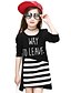 economico T-shirt e camicette per bambine-Da ragazza Cartone animato / A strisce Casual A strisce Manica lunga Lungo Cotone T-shirt