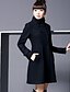 cheap Women&#039;s Coats &amp; Trench Coats-Women&#039;s Shopping / Dailywear / WorkWear Vintage Fall Long Coat, Solid Colored Hooded Long Sleeve Polyester / Others / Polystyrene Black / Fuchsia / Green